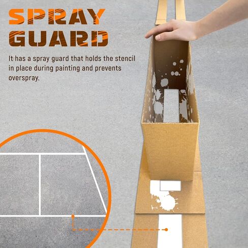 استنسل ملعب Pickleball، خطوط محكمة Pickleball من الورق المقوى قابلة لإعادة الاستخدام، سهلة الإعداد مع تعليمات واضحة، مجموعة علامات المحكمة ذات الحجم الاحترافي للممر والفناء الخلفي والحدائق in Kuwait