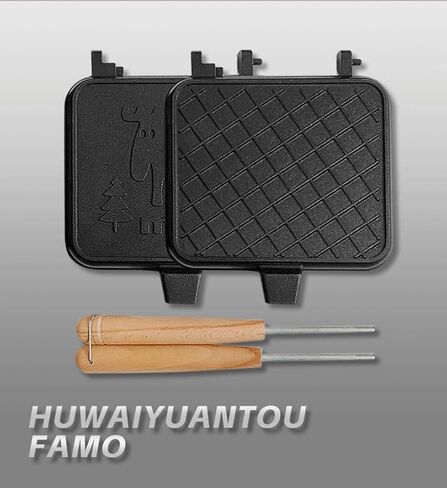 صانع الساندوتشات اليدوي، مقلاة ساندويتش غير لاصقة مزدوجة الجوانب مع مقبض من الألومنيوم، مقلاة شواء قابلة للطي لوجبة الإفطار وتوست بانيني. in Kuwait