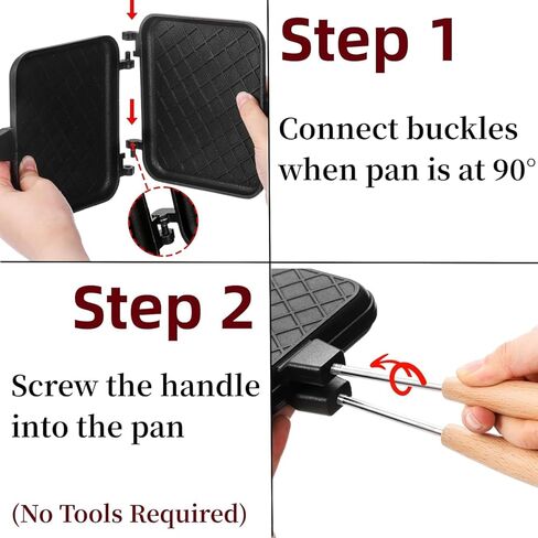 صانع الساندوتشات اليدوي، مقلاة ساندويتش غير لاصقة مزدوجة الجوانب مع مقبض من الألومنيوم، مقلاة شواء قابلة للطي لوجبة الإفطار وتوست بانيني. in Kuwait