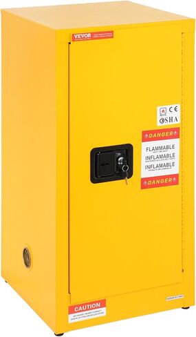 VEVOR 16 Gallon Safety, Galvanized Steel Flammable Cabinet, 18 x 18 x 35.4 inch, Yellow in Saudi Arabia