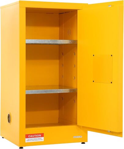 VEVOR 16 Gallon Safety, Galvanized Steel Flammable Cabinet, 18 x 18 x 35.4 inch, Yellow in Saudi Arabia