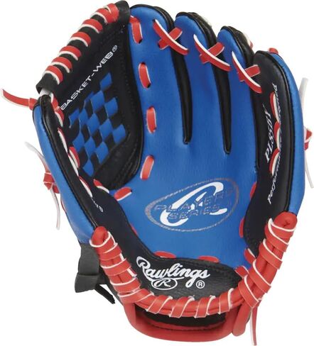 قفاز بيسبول للشباب من Rawlings Kids' Players Series 8.5 بوصة (أزرق/أحمر/أسود) in Saudi Arabia