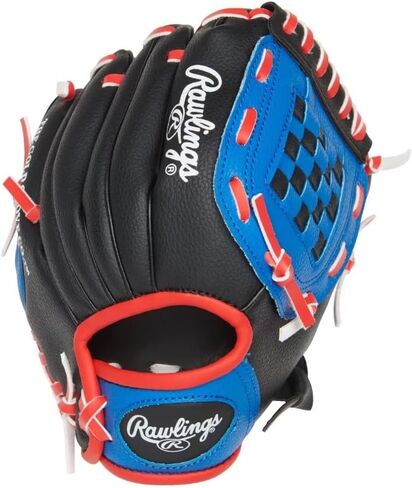 قفاز بيسبول للشباب من Rawlings Kids' Players Series 8.5 بوصة (أزرق/أحمر/أسود) in Saudi Arabia