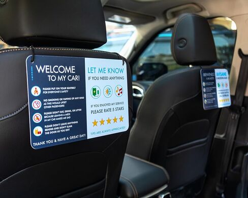 Rideshare Car Sign 2-Pack — Better Customer Relations, Higher Ratings and More Tips with Universal Sign, Accessory for Rideshare Drivers – 9" x 6" (Blue and Grey) in Saudi Arabia