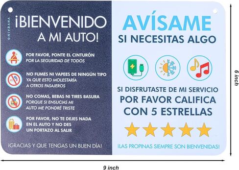 Rideshare Car Sign 2-Pack — Better Customer Relations, Higher Ratings and More Tips with Universal Sign, Accessory for Rideshare Drivers – 9" x 6" (Blue and Grey) in Saudi Arabia
