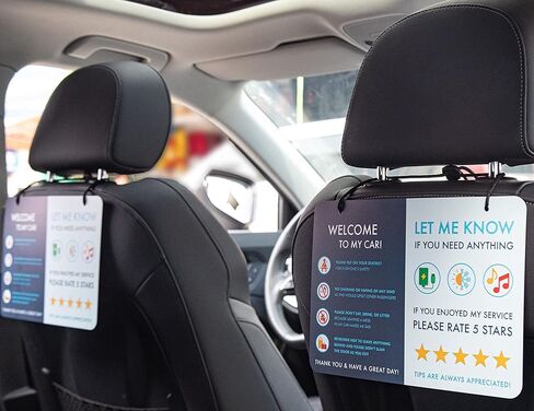 Rideshare Car Sign 2-Pack — Better Customer Relations, Higher Ratings and More Tips with Universal Sign, Accessory for Rideshare Drivers – 9" x 6" (Blue and Grey) in Saudi Arabia