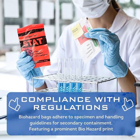 أكياس عينات المخاطر البيولوجية من APQ، مقاس 8 × 10 بوصة. حزمة من 100 كيس عينات شفاف بسحاب. 3 حقيبة حائط لعينات البولي إيثيلين. 2 مل من حقيبة العينات البيولوجية. حقيبة نقل المخاطر البيولوجية. الأكياس البلاستيكية ذات المخاطر البيولوجية in Kuwait