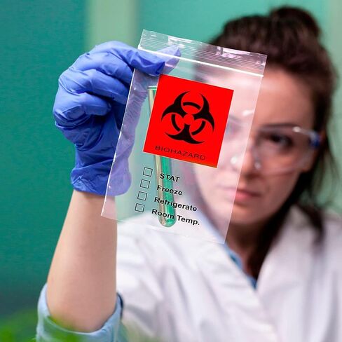 أكياس عينات المخاطر البيولوجية من APQ، مقاس 8 × 10 بوصة. حزمة من 100 كيس عينات شفاف بسحاب. 3 حقيبة حائط لعينات البولي إيثيلين. 2 مل من حقيبة العينات البيولوجية. حقيبة نقل المخاطر البيولوجية. الأكياس البلاستيكية ذات المخاطر البيولوجية in Kuwait