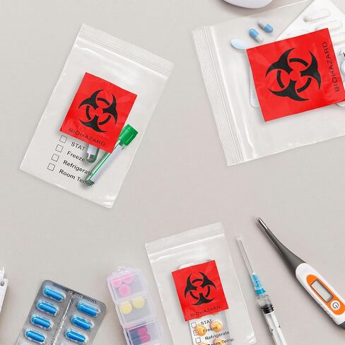 أكياس عينات المخاطر البيولوجية من APQ، مقاس 8 × 10 بوصة. حزمة من 100 كيس عينات شفاف بسحاب. 3 حقيبة حائط لعينات البولي إيثيلين. 2 مل من حقيبة العينات البيولوجية. حقيبة نقل المخاطر البيولوجية. الأكياس البلاستيكية ذات المخاطر البيولوجية in Kuwait