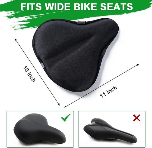 BOOMIBOO Bike Seat Cushion-Gel Padded Bike Seat Cover for Men & Women Adjustable Bicycle Seat Cushion Soft Bike Saddle Cover Compatible with Peloton, Mountain and Road Bikes in Saudi Arabia