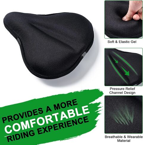 BOOMIBOO Bike Seat Cushion-Gel Padded Bike Seat Cover for Men & Women Adjustable Bicycle Seat Cushion Soft Bike Saddle Cover Compatible with Peloton, Mountain and Road Bikes in Saudi Arabia