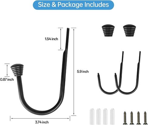 2PCS Black Curtain Holdbacks - Metal Decorative Curtain Hooks for Drapes, Curtain Tiebacks Clips Wall Mounted Curtain Tie Holders, Curtain Pull Backs Drapery Hooks with Screw for Wall in Saudi Arabia