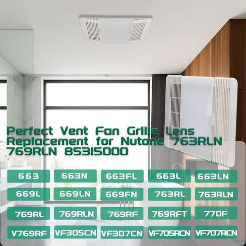 2 قطعة 85315000 شبكة مروحة التهوية ومجموعة العدسات لاستبدال Broan Nutone 763RL، 769RL، قطع غيار غطاء مروحة عادم فتحة الحمام in Saudi Arabia