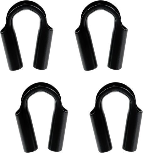 Antrader Rope Tube Thimble,4Pcs Stainless Steel Wire Rope Tube Thimble Heavy Duty Cable Thimble for Wire Rope Cable 1/4" (6mm),Black in Saudi Arabia