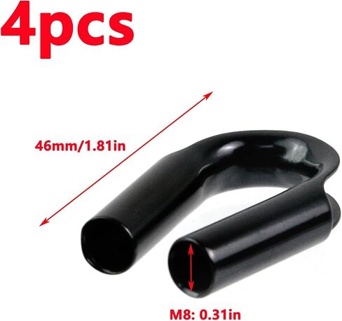 Antrader Rope Tube Thimble,4Pcs Stainless Steel Wire Rope Tube Thimble Heavy Duty Cable Thimble for Wire Rope Cable 1/4" (6mm),Black in Saudi Arabia