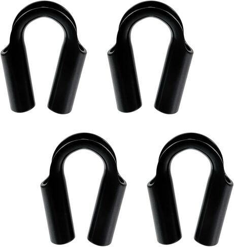 Antrader Rope Tube Thimble,4Pcs Stainless Steel Wire Rope Tube Thimble Heavy Duty Cable Thimble for Wire Rope Cable 1/4" (6mm),Black in Saudi Arabia