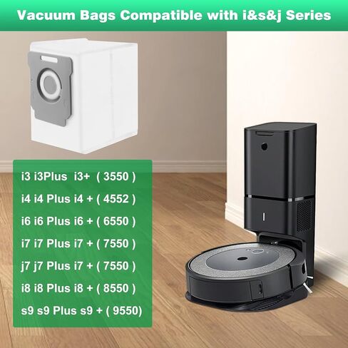 12 حزمة من أكياس مكنسة Roomba البديلة، أكياس مكنسة iRobot البديلة لـ Roborock S8+/ S8 Pro Ultra/Roomba J7+/ J7 Plus/ S7 Maxv Ultra/ i3、i3+/ i4、i4+/ S9, S9 Plus جميع أكياس التخلص التلقائي من الأوساخ in Kuwait