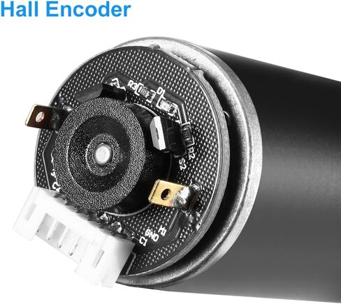 Uxcell DC 12V 55RPM 8.5Kg.cm محرك تروس دودي ذاتي القفل مع تشفير وكابل، محرك تخفيض سرعة عزم الدوران العالي in Saudi Arabia