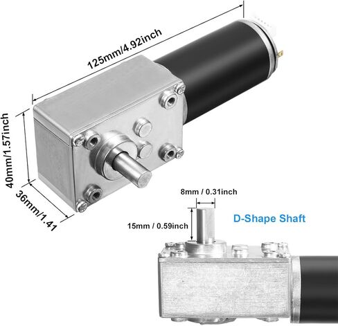 Uxcell DC 12V 55RPM 8.5Kg.cm محرك تروس دودي ذاتي القفل مع تشفير وكابل، محرك تخفيض سرعة عزم الدوران العالي in Saudi Arabia