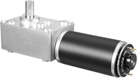 Uxcell DC 12V 55RPM 8.5Kg.cm محرك تروس دودي ذاتي القفل مع تشفير وكابل، محرك تخفيض سرعة عزم الدوران العالي in Saudi Arabia