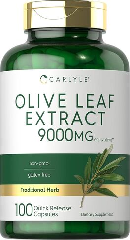 Carlyle Olive Leaf Extract Capsules | 9000mg | 200 Count | Non-GMO, Gluten Free | High Potency Supplement in Saudi Arabia