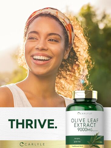 Carlyle Olive Leaf Extract Capsules | 9000mg | 200 Count | Non-GMO, Gluten Free | High Potency Supplement in Saudi Arabia