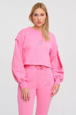 Women's Oversized Crop Top Sweatshirt And Joggers Set in Saudi Arabia