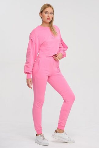 Women's Oversized Crop Top Sweatshirt And Joggers Set in Saudi Arabia