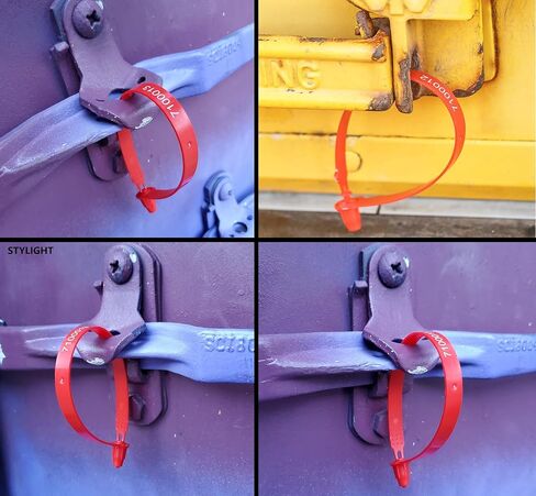 100 أختام بلاستيكية للمقطورة، أختام شاحنة، أختام بلاستيكية، أختام شحن، ختم بلاستيكي واضح (100، أزرق) in Kuwait