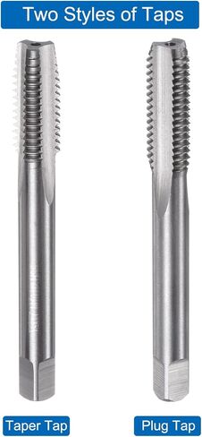 uxcell 2pcs Metric Hand Tap Set, M8 x 1.25 Taper/Plug Thread Screw Taps, High Speed Steel Hand Threading Tapping Tool Kit in Saudi Arabia