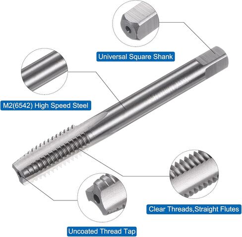 uxcell 2pcs Metric Hand Tap Set, M8 x 1.25 Taper/Plug Thread Screw Taps, High Speed Steel Hand Threading Tapping Tool Kit in Saudi Arabia