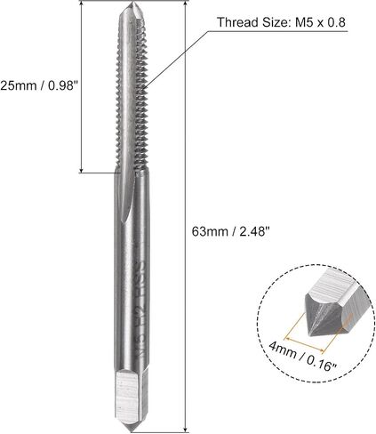uxcell 3pcs Metric Hand Tap Set, M3 x 0.5 Taper/Plug/Bottom Thread Screw Taps, High Speed Steel Hand Threading Tapping Tool Kit in Saudi Arabia