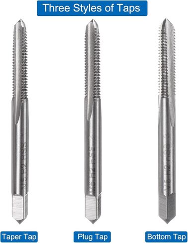 uxcell 3pcs Metric Hand Tap Set, M3 x 0.5 Taper/Plug/Bottom Thread Screw Taps, High Speed Steel Hand Threading Tapping Tool Kit in Saudi Arabia
