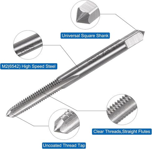 uxcell 3pcs Metric Hand Tap Set, M3 x 0.5 Taper/Plug/Bottom Thread Screw Taps, High Speed Steel Hand Threading Tapping Tool Kit in Saudi Arabia