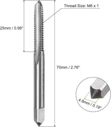 uxcell 3pcs Metric Hand Tap Set, M3 x 0.5 Taper/Plug/Bottom Thread Screw Taps, High Speed Steel Hand Threading Tapping Tool Kit in Saudi Arabia