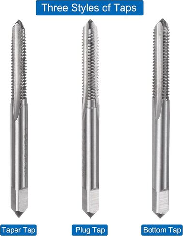 uxcell 3pcs Metric Hand Tap Set, M3 x 0.5 Taper/Plug/Bottom Thread Screw Taps, High Speed Steel Hand Threading Tapping Tool Kit in Saudi Arabia