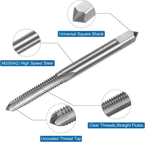 uxcell 3pcs Metric Hand Tap Set, M3 x 0.5 Taper/Plug/Bottom Thread Screw Taps, High Speed Steel Hand Threading Tapping Tool Kit in Saudi Arabia