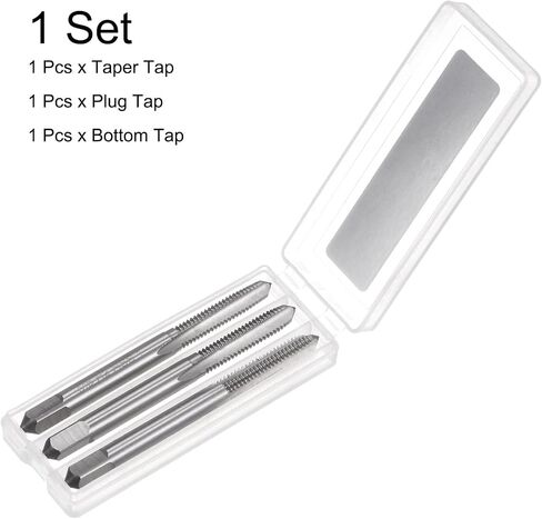 uxcell 3pcs Metric Hand Tap Set, M3 x 0.5 Taper/Plug/Bottom Thread Screw Taps, High Speed Steel Hand Threading Tapping Tool Kit in Saudi Arabia