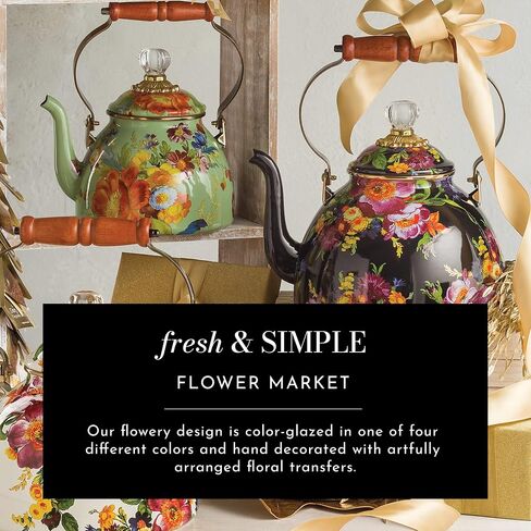 MACKENZIE-CHILDS Enamel Creamer and Sugar-Bowl Set, Cream Dispenser and Sugar Holder, Unique Kitchen Decor, Rosy Check in Saudi Arabia