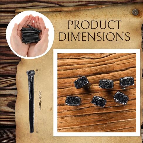 25 Pcs Antique Head Nails Decorative Antique Black Nail Railroad Spike Iron Nails for Hanging Handmade Project(2 Inch) in Saudi Arabia