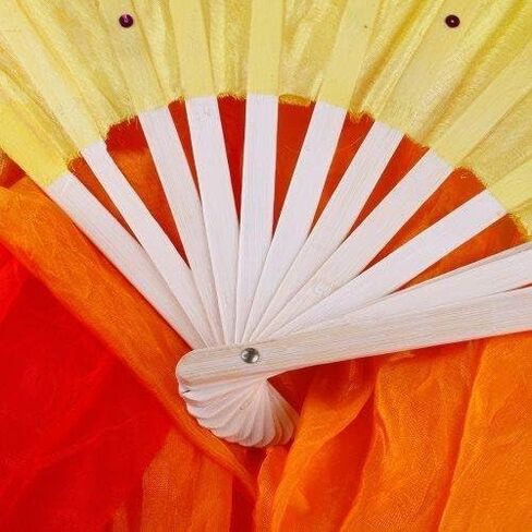 1.8M Hand Made Belly Dance Dancing Silk Bamboo Long Fan for Party Stage Performance in Saudi Arabia