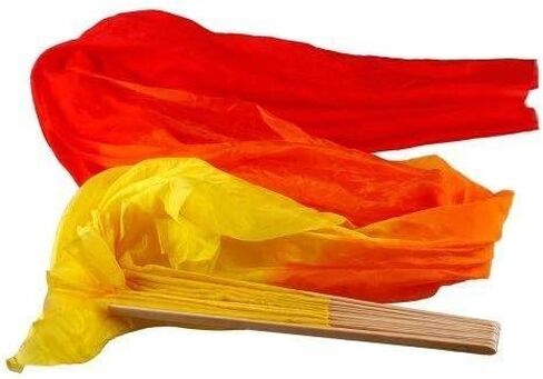 1.8M Hand Made Belly Dance Dancing Silk Bamboo Long Fan for Party Stage Performance in Saudi Arabia