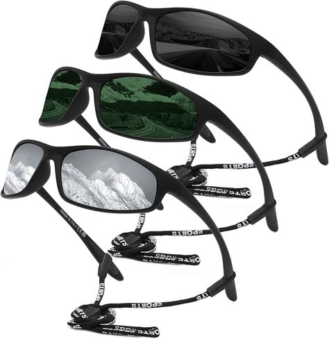 Polarized Sports Sunglasses for Men Cycling Running Lightweight Sun Glasses UV400 Protection S795-C5 3pack in Saudi Arabia