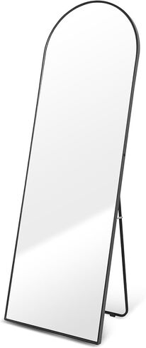 YSSOA Full Length Mirror, Floor Mirror, Standing Mirror, Leaning Mirror, Full Body Mirror, Large Mirror, Bedroom Mirror with Black Aluminium Frame, Black, 65"x22" in Saudi Arabia