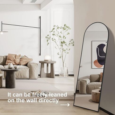 YSSOA Full Length Mirror, Floor Mirror, Standing Mirror, Leaning Mirror, Full Body Mirror, Large Mirror, Bedroom Mirror with Black Aluminium Frame, Black, 65"x22" in Saudi Arabia
