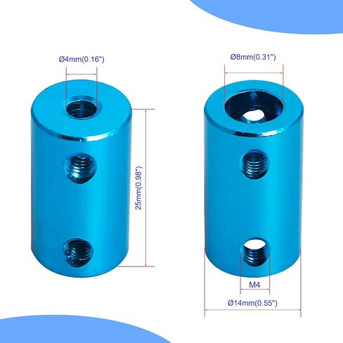 Aopin 4mm to 8mm Rigid Couplings Set Screw Shaft Stepper Motor, Length 25mm / 1" Motor Coupler Connector Rigid with Screw for 3D Printer, RC Robot, Car Model Shaft, CNC Machine, DIY Encoder 4 Pcs in Saudi Arabia