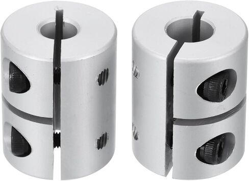uxcell 2pcs Shaft Coupling 6.35mm to 8mm Aluminium Single Split Clamping Coupling, Rigid Stepper Motor Wheel Coupler Joint Connector for DIY Model, 3D Printers in Kuwait