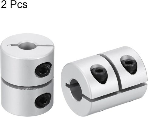 uxcell 2pcs Shaft Coupling 6.35mm to 8mm Aluminium Single Split Clamping Coupling, Rigid Stepper Motor Wheel Coupler Joint Connector for DIY Model, 3D Printers in Kuwait