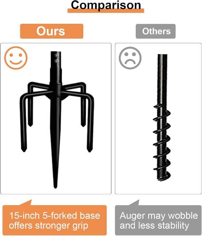 Garbuildman Tetherball Set with Ball & Rope for Outdoor Backyard, Adjustable Tether Ball Pole with Screw Reinforcement 5-Prong Base for Playground, Outside Ball Games Sports for Kids & Adults in Saudi Arabia