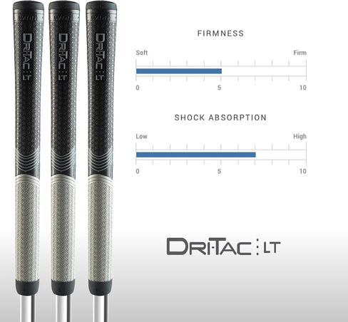 WINN DRI-TAC LT MIDSIZE Golf Grip - Non-Slip Comfort, Moisture-Wicking, Shock Absorption, AVS Technology, Hand Alignment & Arthritis Relief, Better Control with Lighter Grip Pressure, Ideal for Hand Injuries, Less Tapered Profile for Easier Gripping in Saudi Arabia